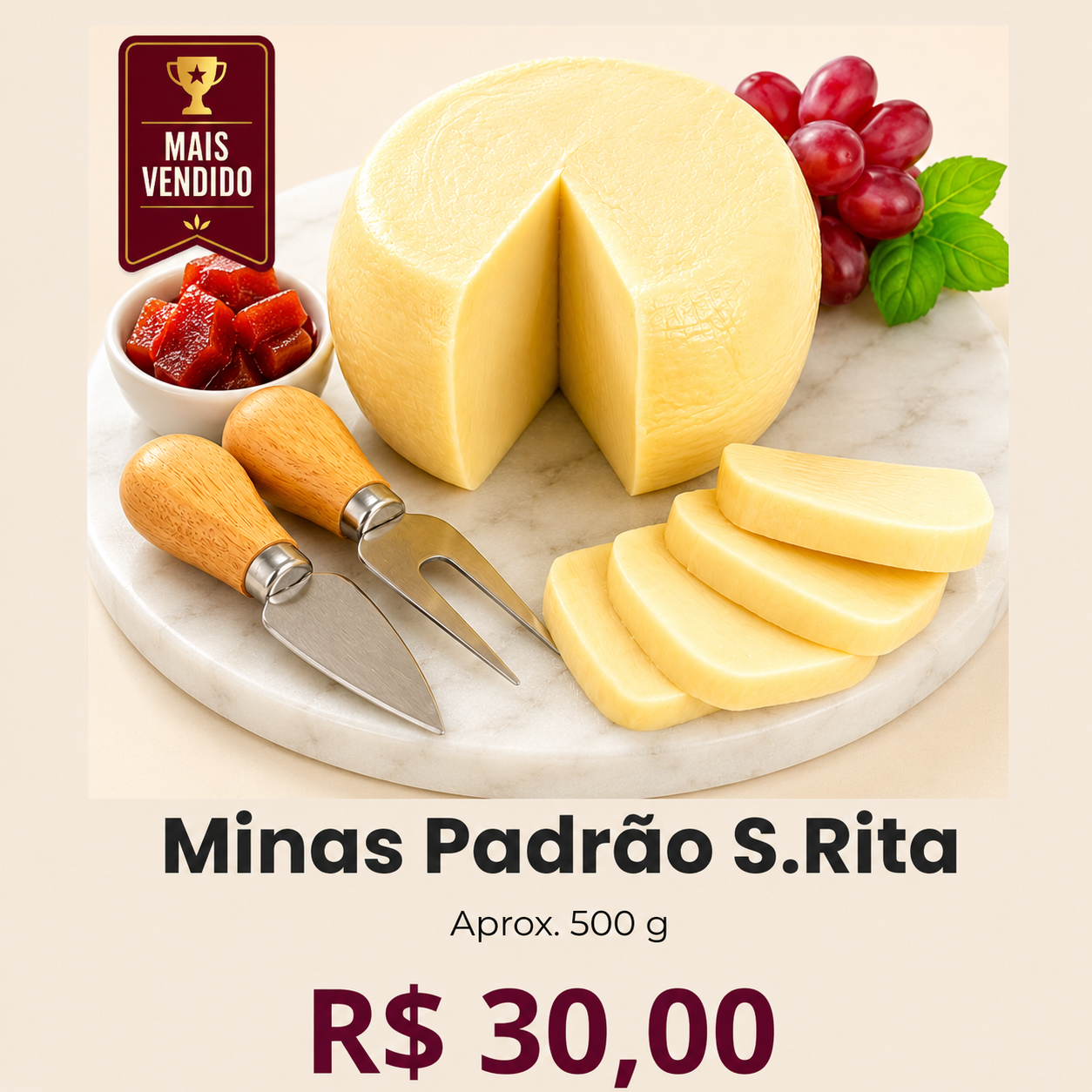 Queijo Minas Padrão Santa Rita 500