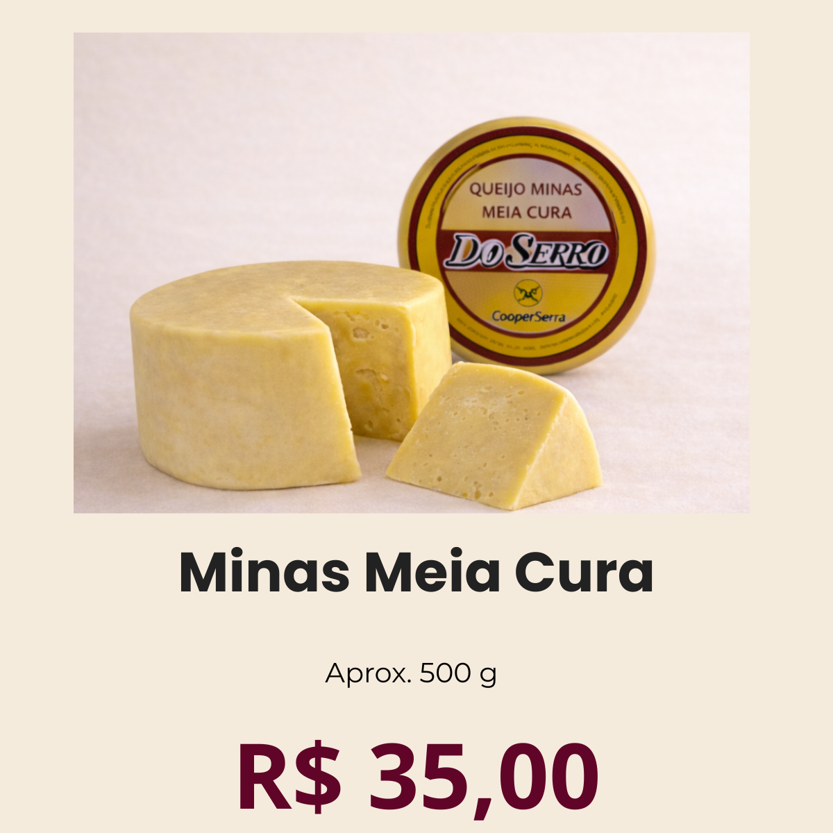 Queijo Minas Meia Cura do Serro